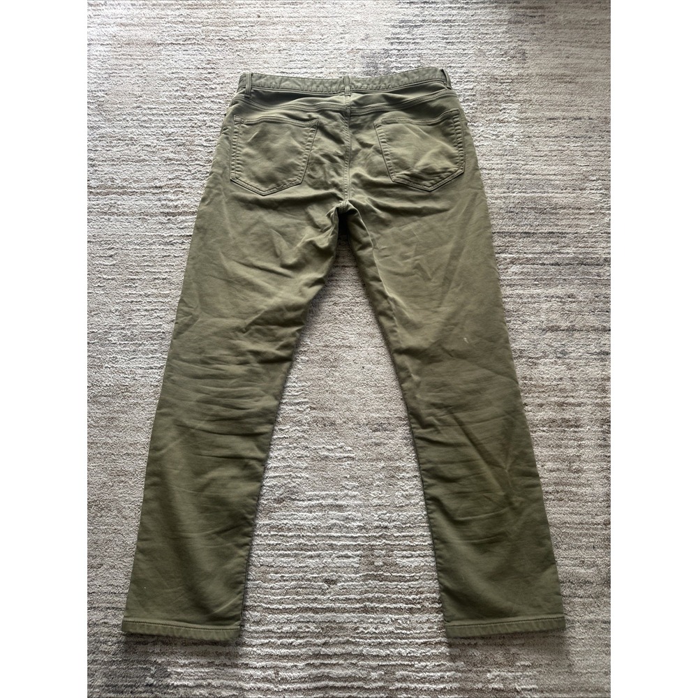 Quince Pants Men Flat Green Size 32x30 Comfort Stretch Traveler 5-Pocket Twill - Picture 4 of 10